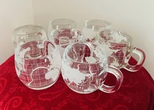 Nestle Nescafé Globe Mugs World Map Coffee Tea Vintage 1970s Lot of 7 Pre-Owned picture