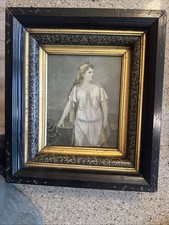 Opera Singer Hungarian Katharina Klafsky c1895 Old Gravure print W/ Ornate Frame picture