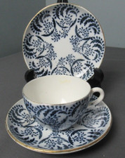 Vintage Tea Cup & 2 Saucer - Josephine Germany - D1255 - Blue & White - 8a  149 picture