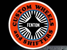 FENTON Custom Wheels & Shifters - Original Vintage 60's 70s Racing Decal/Sticker picture