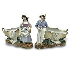 Victorian WKC GRAEFENTHAL LKIA 2 Figurines Man Woman Fishing Boats Nets Germany picture