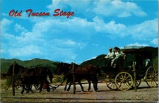 Old Tucson Stagecoach Ride Arizona Postcard Pelley Studios Stan Davis Chrome picture