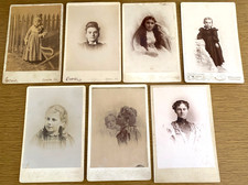 1890s CANTON, ILLINOIS antique lot of seven cabinet card photographs ALL RELATED picture