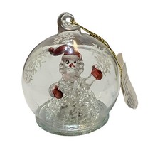 Simply Holiday LED Glass Ball Ornament Santa Snowman Multicolor NWT Snowflake 3