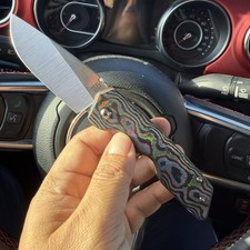 A2D Attn2detail Mark 3 Med Folding Knife 80’s Camo Carbon Magnacut Blade picture