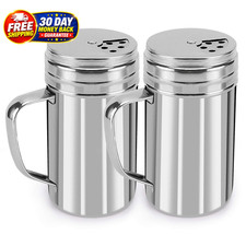 13oz Salt and Pepper Shakers with Adjustable Pour Holes, Stainless Steel picture
