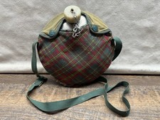 VINTAGE Girl Scouts Canteen Water Bottle w/ Plaid Cover and Shoulder Strap picture