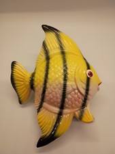 Vintage MCM Ceramic Angelfish Wall Pocket Made In Japan Pre-owned picture