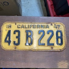 1947 California License Plate Single picture