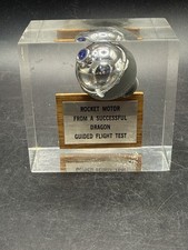 Vintage M47 Dragon Guided Missile Rocket Motor Lucite Paperweight Display  picture