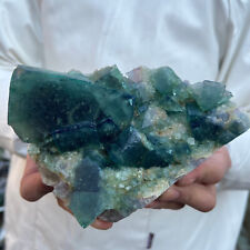 2.1lb Large NATURAL Green Cube FLUORITE Quartz Crystal Cluster Mineral Specimen picture
