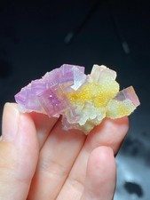 Exquisite Natural purple multi-layer window cubic fluorite mineral crystal，Anhui picture