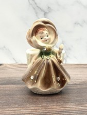 Enesco Anthropomorphic Flower Face Girl Bobby Pin Holder ~ Vintage Japan picture