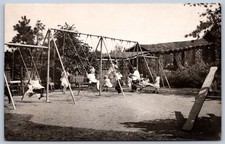 K40/ Interesting RPPC Postcard c1910 Americana Swing Set Kids Playground 525 picture