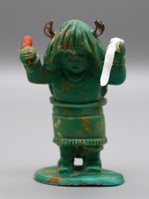 Ron Laahty (d) Turquoise Zuni Buffalo Dancer Kachina Fetish (Repaired) picture