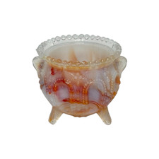 VINTAGE DEGENHART GYPSY POT SLAG GLASS TOOTHPICK HOLDER picture