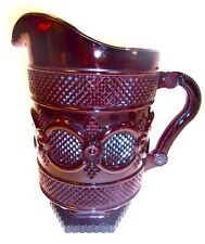 Avon 1876 Cape Cod Ruby Red Glass Large Pitcher 46 oz Water Pitcher Jug Handled picture