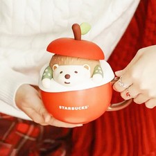 Authentic Starbucks China 2025 Christmas 12oz Apple-shaped Ceramic Mug Cup Gift picture