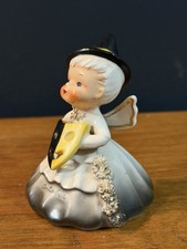 Vintage Josef Originals October Halloween Angel Figurine Witch Hat Mask picture