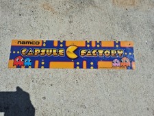 Vintage Namco Pac Man Capsule Factory Plexiglass Marquee Header Panel  Sign 2003 picture