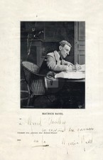 Maurice Ravel Signed Autograph Photo Postcard COPY picture