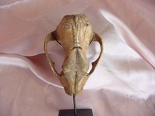 VINTAGE SUMATRA BATAK TRIBAL ART SCRIMSHAW CARVING SPIRIT MASK picture