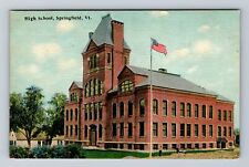 Springfield VT-Vermont, High School, Antique, Vintage Postcard picture