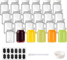 24 Pack 2 Oz Reusable Small Glass Bottles with Lids for Juicing picture