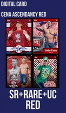 DIGITAL CARD TOPPS WWE SLAM ASCENDANCY JOHN CENA RED SR/RARE/UC SET of 4 picture