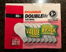 Pack of 8 Sylvania 40W Soft White Light Bulbs incandescent NOS picture