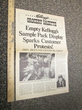 KELLOGG'S cereal box sample Grocery Gazette newspaper 1981 print ad proof picture