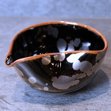 Japanese Katakuchi Bowl Black Crystal Glaze Handmade Ceramic picture