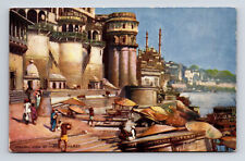 View of Ghats Benares India Raphael Tuck's Oilette Postcard picture