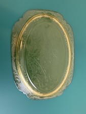 Amber Depression Glass Platter, Federal Glass Madrid Pattern picture
