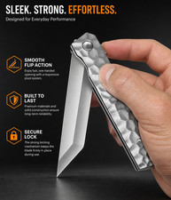 Titanium EDC Folding Knife Ball Bearing Quick Flipper Open 3.54