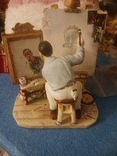 Norman Rockwell Sunday Drawing Post Figure Limited Edition Gorham 1982 Figurine picture