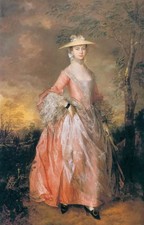 Oil painting thomas gainsborough - noble lady woman at sunset landscape canvas picture