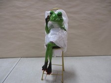 Frog Resin Sculpture Sitting on Chair Figurine picture