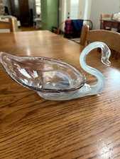 Handblown glass swan bowl/dish picture