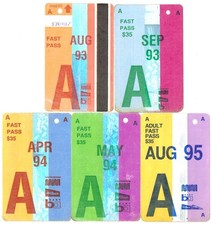 5 Vtg San Francisco SF MUNI Fast Passes Adult 93 94 95 Bus Train Ephemera Shiny  picture