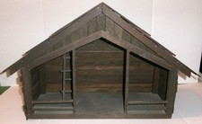 Vintage Wood Christmas Nativity Creche Manger Stable Artist Created BEAUTIFUL picture