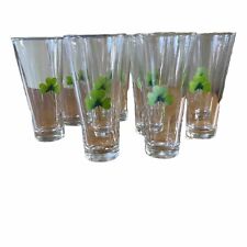 Set of 10 St. Patricks Day Shamrock Pilsner Beer Glasses Barware 6.5