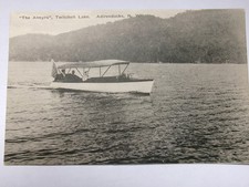 TWITCHELL LAKE NY VINTAGE BOAT BIG MOOSE INLET NY = ADIRONDACKS picture