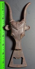 Vintage Ox Bull Steer Head Metal Bottle Opener picture