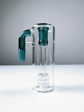 14mm 90° Teal Matrix Perc Ash Catcher Premium Tobacco Water Pipe Bong Bubbler picture