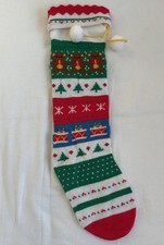 Vintage 1984 Kurt Adler Knit Christmas Stocking Teddy Bears Cute Kawaii Retro picture