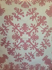 RARE, Authentic Hawaiian Night Blooming Cereus Applique Antique Quilt 19th c. picture