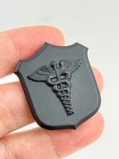 Vintage Black Metal Military Medical Hospital Corpsman Screwback Pin picture