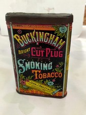 Vintage Small Buckingham Bright Cut Plug Trial Package Tobacco Pocket Tin Empty picture