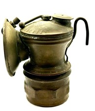 Vintage Auto-Lite Brass Carbide Miners Cap Lamp Universal Lamp Co Parts Repair picture